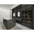 MDF Sliding Door Glass Bedroom Walk In Wardrobe